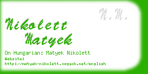 nikolett matyek business card